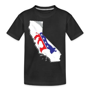 Democrat Flag in California State Map - Kids' Premium Organic T-Shirt - black - Front