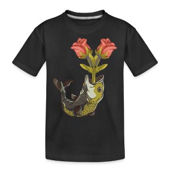 Pisces Birthday Valentine Romance - Kids' Premium Organic T-Shirt - black - Front