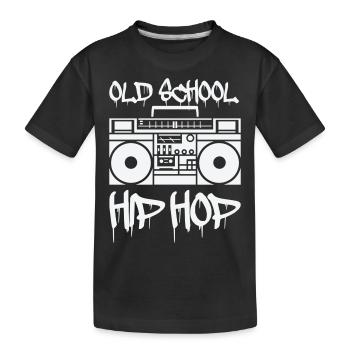 Ghetto blaster old school - Kids' Premium Organic T-Shirt - black - Front