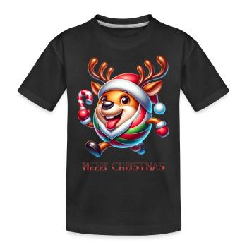 Drôle de renne Noël - T-shirt bio Premium Enfant - noir - Devant