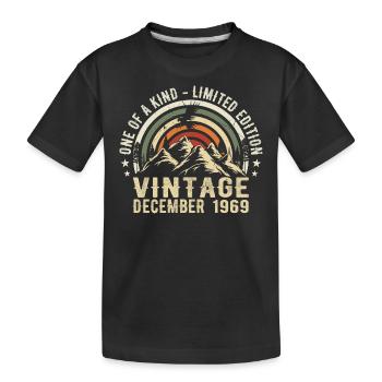 Dezember 1969 - Ausgezeichnet seit Dezember 1969 - Kinder Premium Bio T-Shirt - Schwarz - Vorne