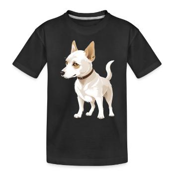 Chien mignon - T-shirt bio Premium Enfant - noir - Devant