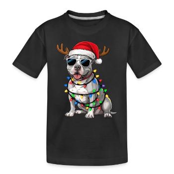 Christmas Staffordshire - Kids' Premium Organic T-Shirt - black - Front