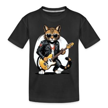 Cat Rocker Cat HardRock Gift - T-shirt bio Premium Enfant - noir - Devant