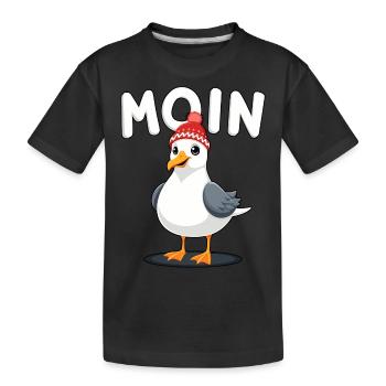 Moin Möwe - Kinder Premium Bio T-Shirt - Schwarz - Vorne