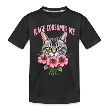 Rage Consumes Me Lustiges Katzenblümchen - Kinder Premium Bio T-Shirt - Schwarz - Vorne