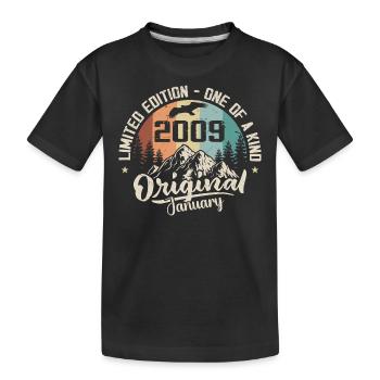 January 2009 Original 17 Year Old Birthday Gift - Kids' Premium Organic T-Shirt - black - Front