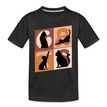 Chaton Chaton Chaton Kitty Silhouette Art - T-shirt bio Premium Enfant - noir - Devant