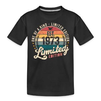 Geburtstagsgeschenk 1973 Jahrgang 1973 Retro 1973 - Kinder Premium Bio T-Shirt - Schwarz - Vorne