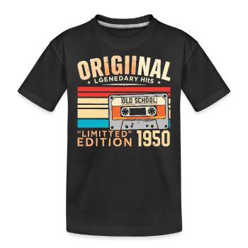 Original 1950's, Legendary since 1950's Vintage 1950's - Kids' Premium Organic T-Shirt - black - Front
