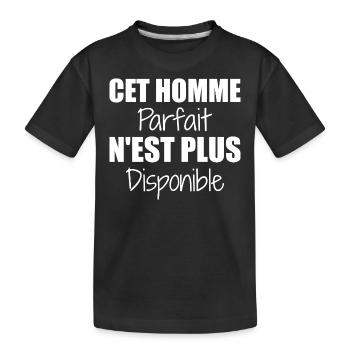 This perfect man is no longer available as a couple - Kids' Premium Organic T-Shirt - black - Front