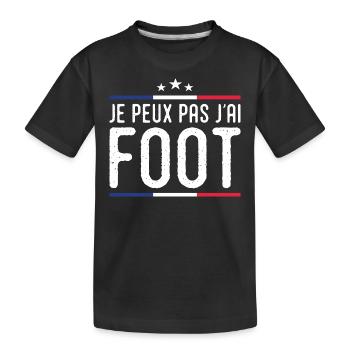 Je Peux pas j'ai foot football joueur Footballeur - T-shirt bio Premium Enfant - noir - Devant