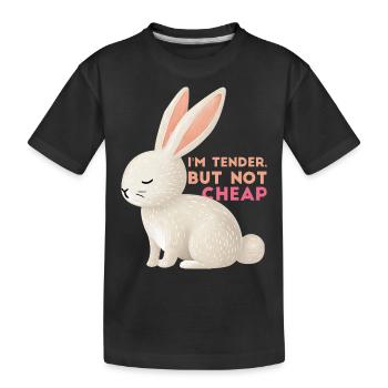 I'm tender, but not cheap - Kids' Premium Organic T-Shirt - black - Front