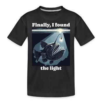 Anglerfish Found The Light Angler Fish - Kids' Premium Organic T-Shirt - black - Front