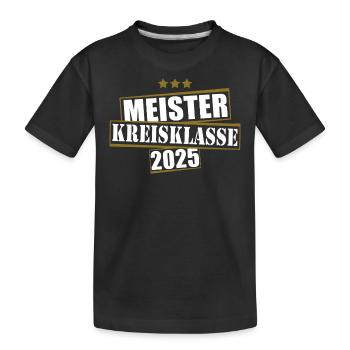 Meister Kreisklasse 2025 Aufstiegstrikot - Kinder Premium Bio T-Shirt - Schwarz - Vorne