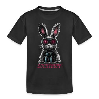 Fête de recherche de Pâques Lapin de Pâques cool - T-shirt bio Premium Enfant - noir - Devant