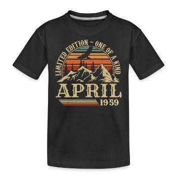 Meilleur Cadeau D'anniversaire Avril 1959 - T-shirt bio Premium Enfant - noir - Devant