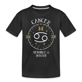 Du signe du Cancer - Sensible et intuitif - T-shirt bio Premium Enfant - noir - Devant