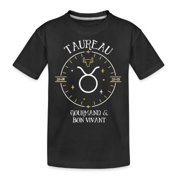 Du signe du Taureau - Gourmand et bon vivant - T-shirt bio Premium Enfant - noir - Devant