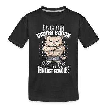Dicker Bauch lustiger Spruch - Kinder Premium Bio T-Shirt - Schwarz - Vorne