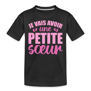 Ich werde eine kleine Schwester haben - Kinder Premium Bio T-Shirt - Schwarz - Vorne