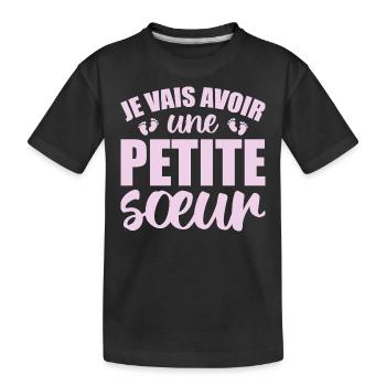Ich werde eine kleine Schwester haben - Kinder Premium Bio T-Shirt - Schwarz - Vorne