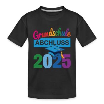 Grundschule Abschluss - Kinder Premium Bio T-Shirt - Schwarz - Vorne