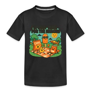 I'm only here for the snacks - Kids' Premium Organic T-Shirt - black - Front