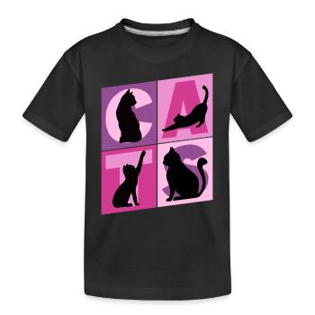 Chaton Chaton Chaton Kitty Silhouette Art - T-shirt bio Premium Enfant - noir - Devant
