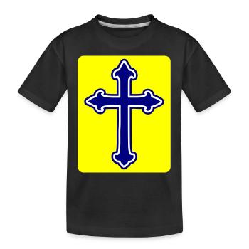Cross symbol - Kids' Premium Organic T-Shirt - black - Front