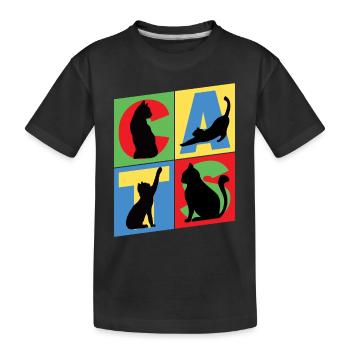 Chaton Chaton Chaton Kitty Silhouette Art - T-shirt bio Premium Enfant - noir - Devant