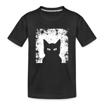 Great cats silhouette ! Gift idea cat - Kids' Premium Organic T-Shirt - black - Front