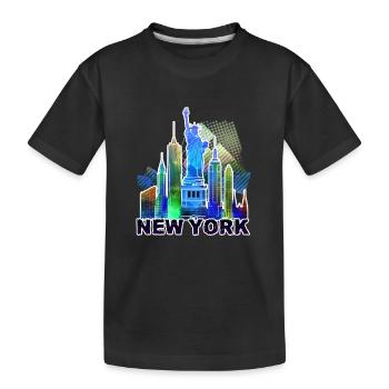 New York 3 y - Kids' Premium Organic T-Shirt - black - Front