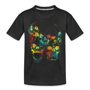 Skulls - Kinder Premium Bio T-Shirt - Schwarz - Vorne