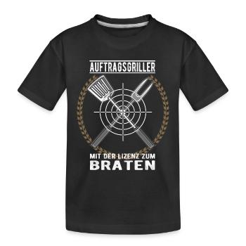 Auftragsgriller - Kinder Premium Bio T-Shirt - Schwarz - Vorne