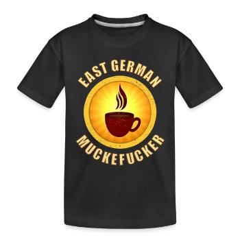 Café DDR muckefuck avec tasse dans un style rétro - T-shirt bio Premium Enfant - noir - Devant