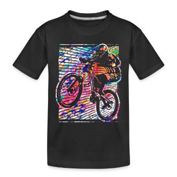 Mountainbike | Mountainbiker | Mountainbiken | MTB - Kinder Premium Bio T-Shirt - Schwarz - Vorne
