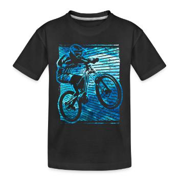 Mountainbike | Mountainbiker | Mountainbiken | MTB - Kinder Premium Bio T-Shirt - Schwarz - Vorne