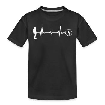geocache geocaching schnitzeljagd - Kinder Premium Bio T-Shirt - Schwarz - Vorne
