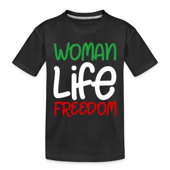 Liberté de vie de femme Iran Droits des femmes - T-shirt bio Premium Enfant - noir - Devant