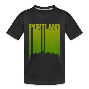 La silhouette de Portland est vert vif - T-shirt bio Premium Enfant - noir - Devant