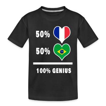 Flag of Brazil and France 100% awesome - Kids' Premium Organic T-Shirt - black - Front