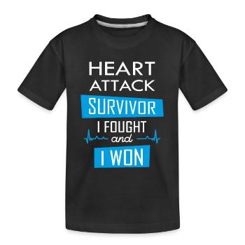 Heart attack survivor, I fought and I won - Kids' Premium Organic T-Shirt - black - Front
