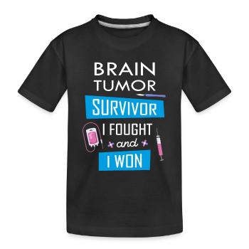 Brain Tumor survivor, I fought and I won - Kids' Premium Organic T-Shirt - black - Front