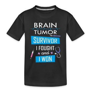 Brain Tumor survivor, I fought and I won - Kids' Premium Organic T-Shirt - black - Front