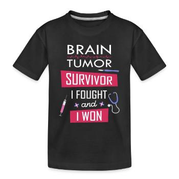 Brain Tumor survivor, I fought and I won - Kids' Premium Organic T-Shirt - black - Front