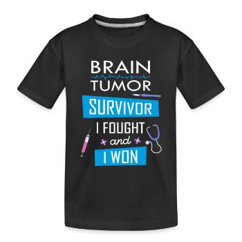 Brain Tumor survivor, I fought and I won - Kids' Premium Organic T-Shirt - black - Front