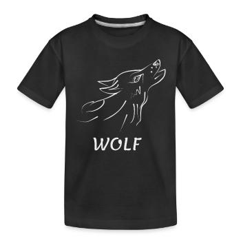 Wolf - Kinder Premium Bio T-Shirt - Schwarz - Vorne