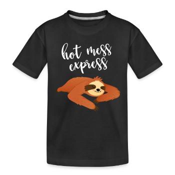 Hot Mess Express paresseux paresseux mignon - T-shirt bio Premium Enfant - noir - Devant