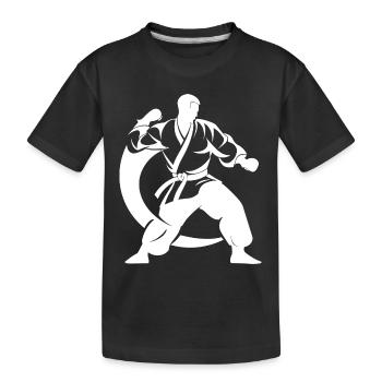 Karateka Drawing - Kids' Premium Organic T-Shirt - black - Front